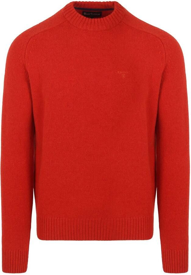 Barbour Rode Wol Crew Neck Trui Red Heren