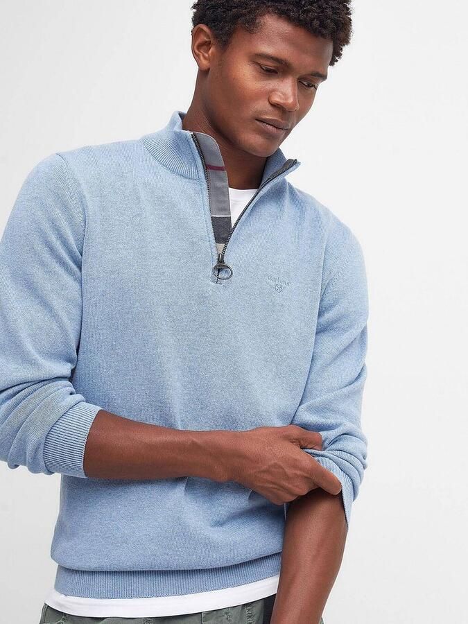 Barbour Sweater Half Zip Trui Lichtblauw - Foto 2