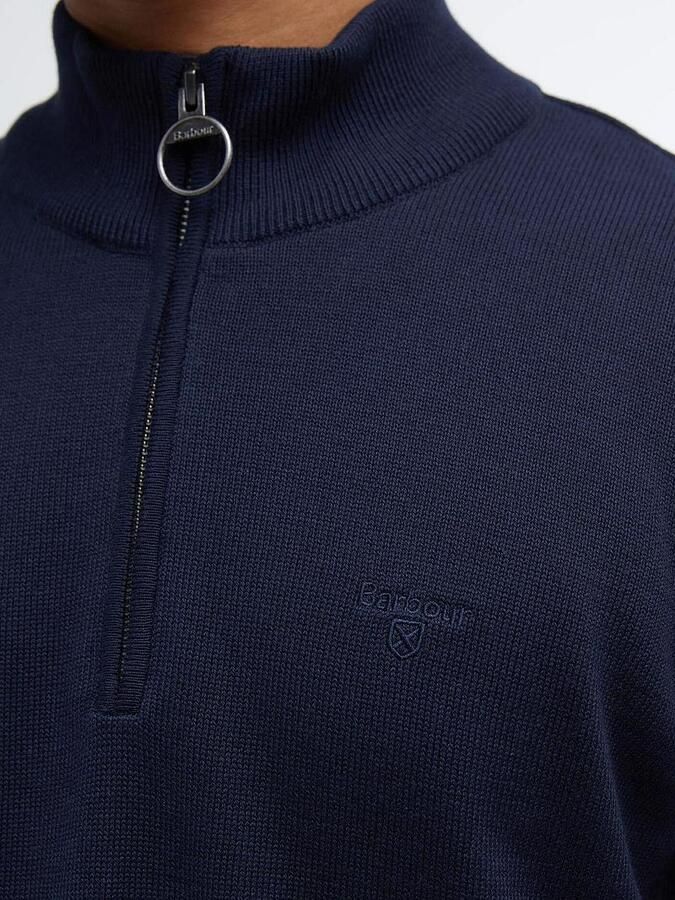 Barbour Klassieke Tartan Half Zip Katoenen Laag Blue - Foto 1
