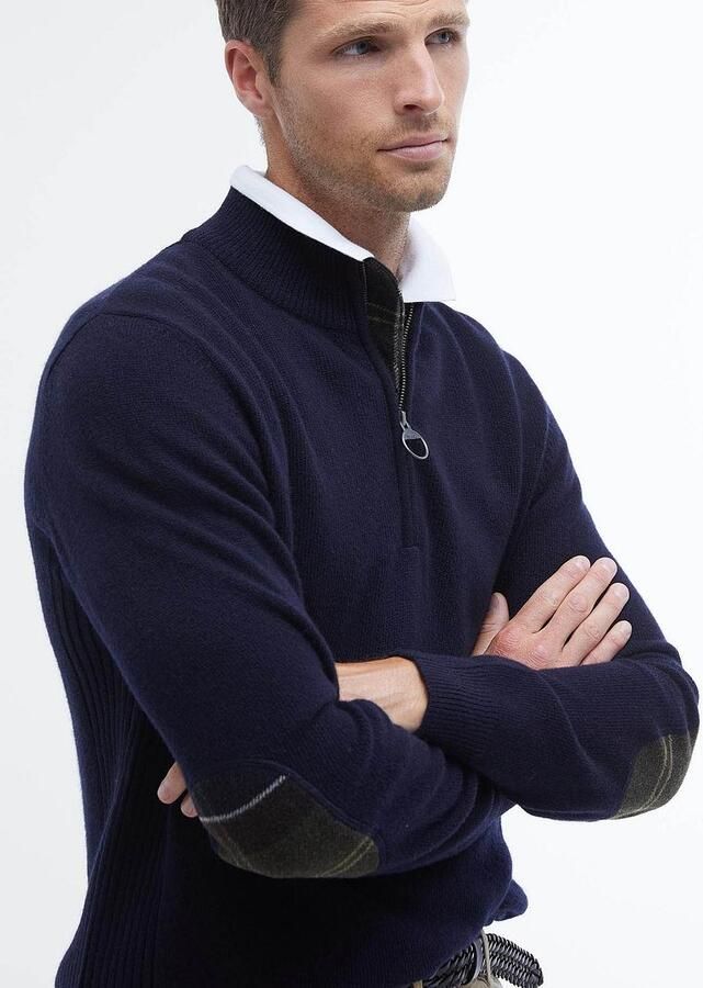 Barbour Blauwe Wollen Trui met Halve Rits Blue Heren - Foto 2