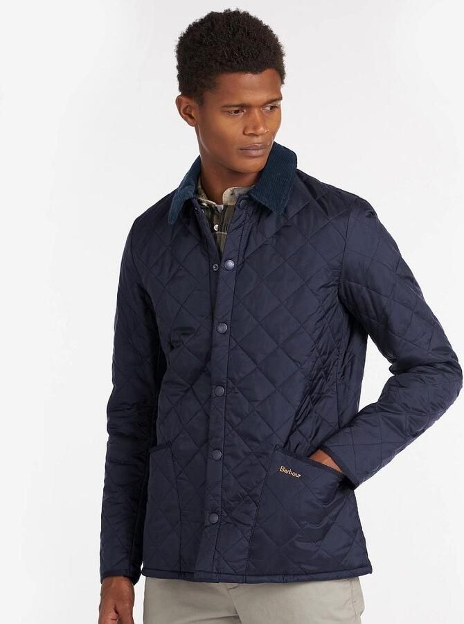 Barbour Moderne gewatteerde jas met geribbelde kraag en drukknoopsluiting Blauw Heren - Foto 3