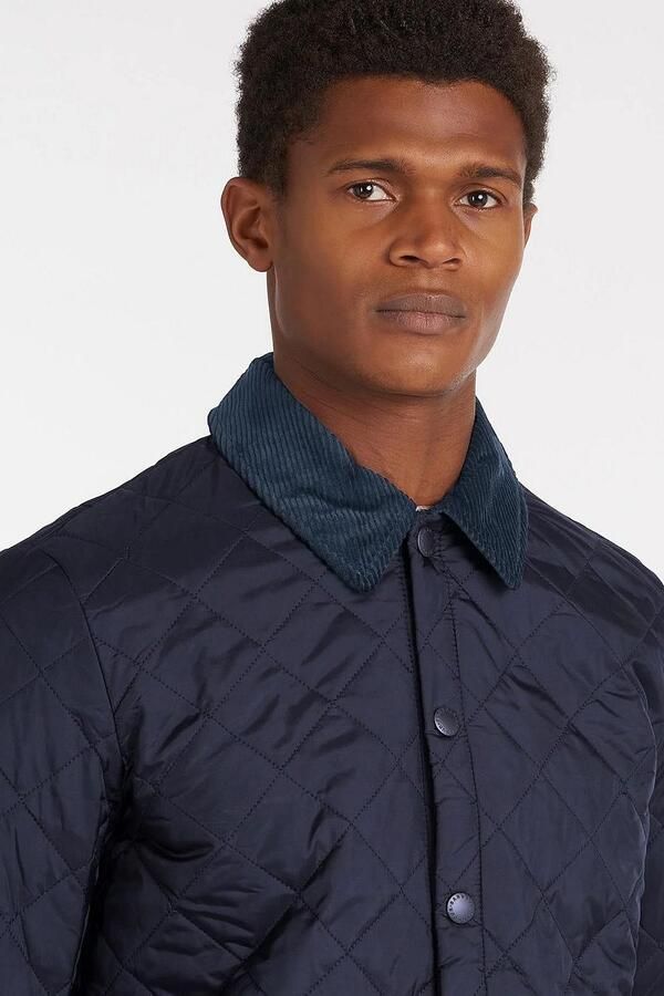 Barbour Moderne gewatteerde jas met geribbelde kraag en drukknoopsluiting Blauw Heren - Foto 5