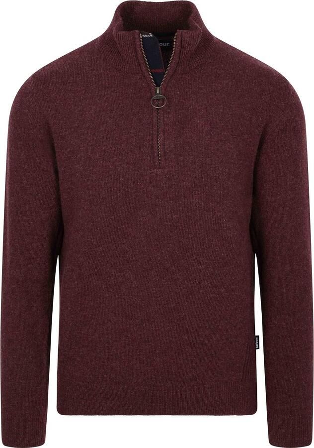 BARBOUR Heren Truien & Vesten Holden Half Zip Knitted Jumper Knitwear Bordeaux - Foto 5