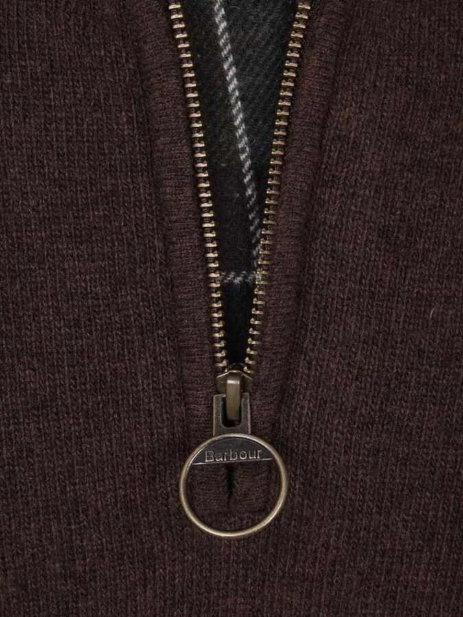BARBOUR Heren Truien & Vesten Holden Half Zip Knitted Jumper Knitwear Bruin - Foto 5