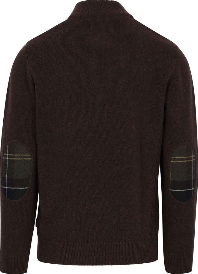 BARBOUR Heren Truien & Vesten Holden Half Zip Knitted Jumper Knitwear Bruin - Foto 6