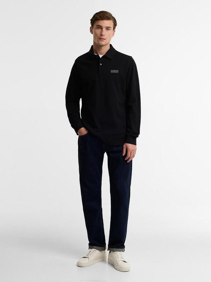 Barbour T-shirt International Longsleeve Piqué Poloshirt Zwart - Foto 3