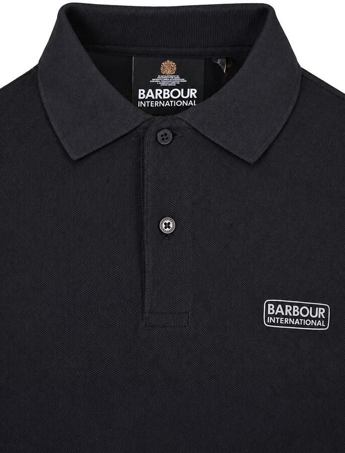 Barbour T-shirt International Longsleeve Piqué Poloshirt Zwart - Foto 2