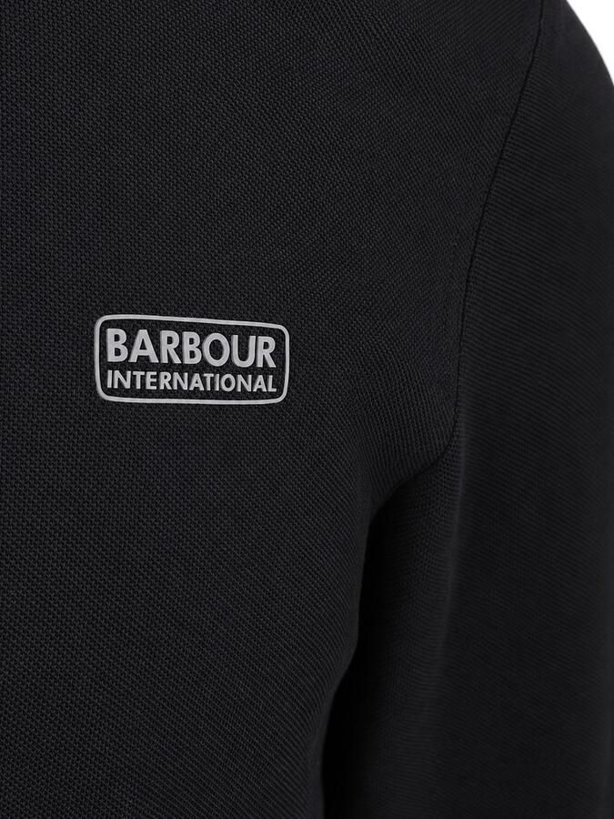 Barbour T-shirt International Longsleeve Piqué Poloshirt Zwart - Foto 4