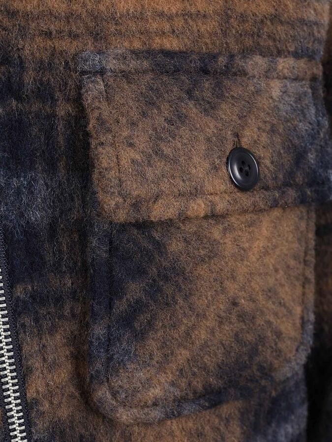 Barbour Sweater International Overshirt Oswald Navy Camel