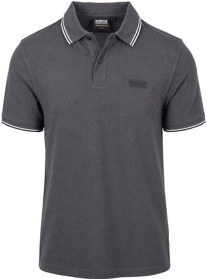 Barbour T-shirt International Piqué Poloshirt Evan Tipped Antraciet
