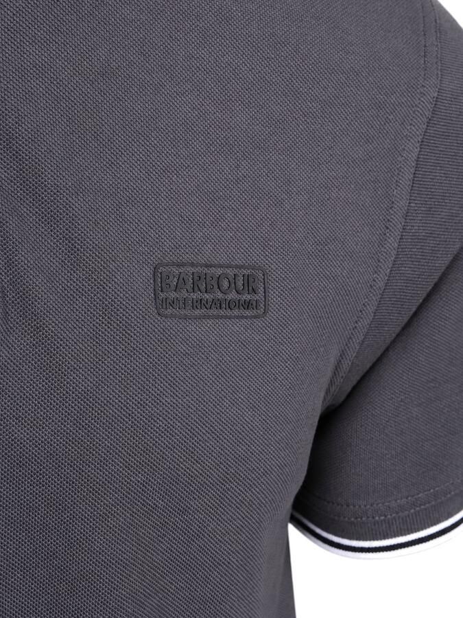 Barbour T-shirt International Piqué Poloshirt Evan Tipped Antraciet - Foto 2
