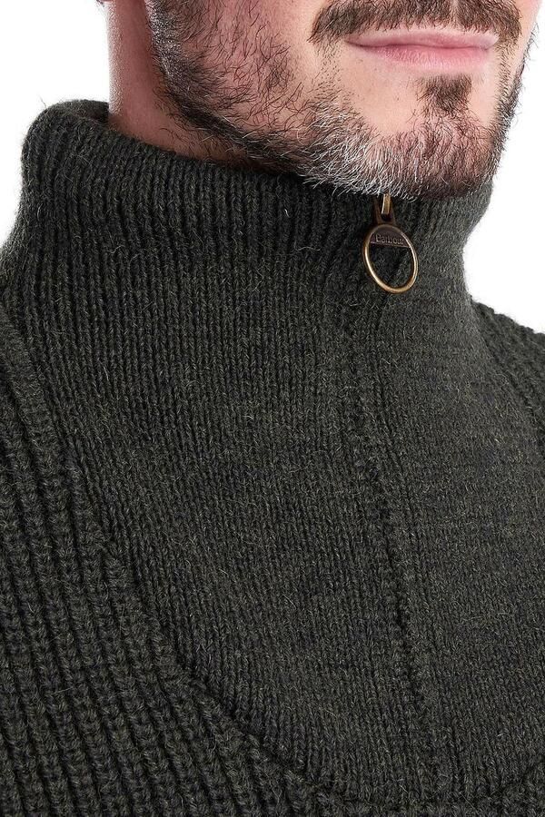 BARBOUR Heren Truien & Vesten New Tyne Half Zip Knitted Jumper Donkergroen - Foto 7