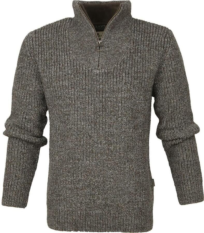 Barbour Sweater NewTyne Zip Trui Wol Donkergroen - Foto 5