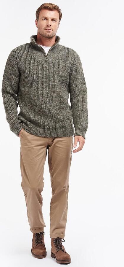 Barbour Sweater NewTyne Zip Trui Wol Donkergroen - Foto 4