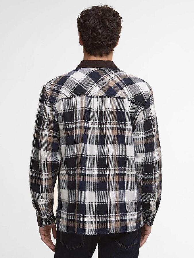 Barbour Overshirt Ruit Grasmoor Navy - Foto 5