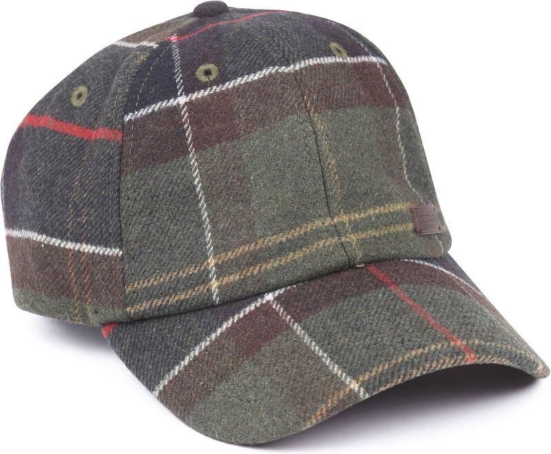Barbour Tartan sportpet met gebogen klep Green Heren