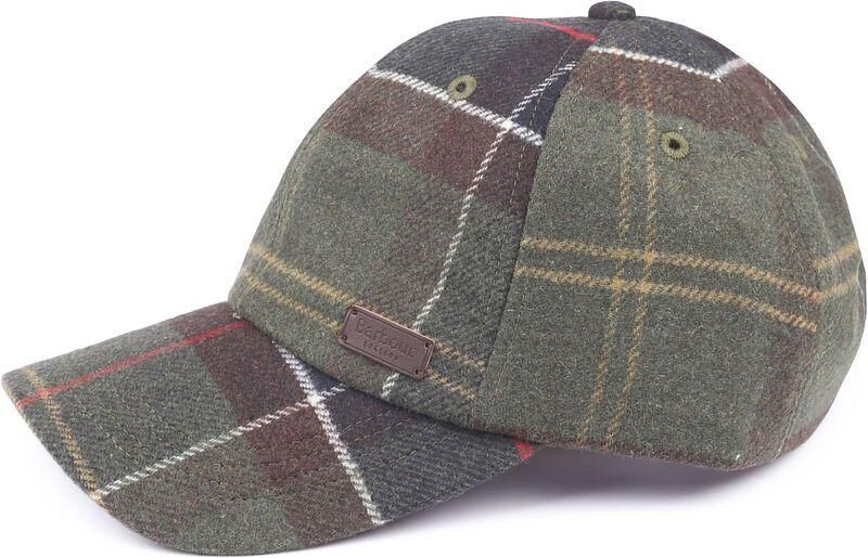 Barbour Tartan sportpet met gebogen klep Green Heren - Foto 3