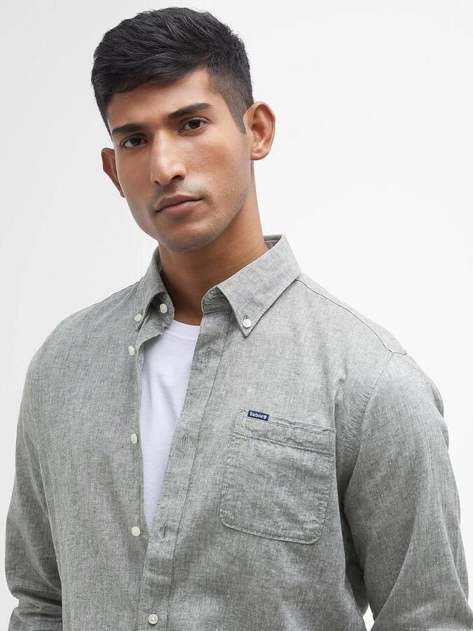 Barbour Overhemd Lange Mouw Shirt Nelson Tailored Groen - Foto 3