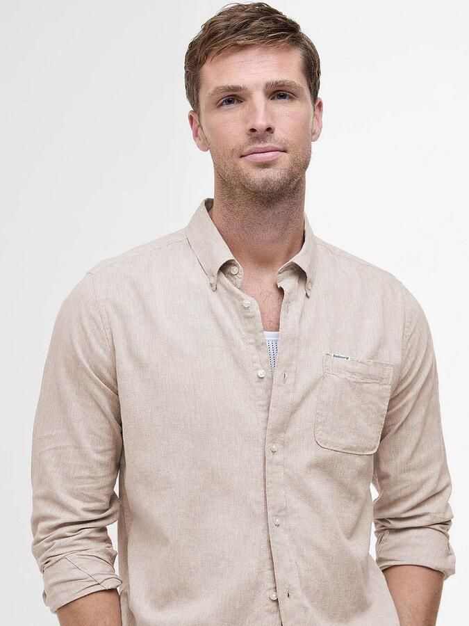 Barbour Shirt Nelson Tailored Stone Beige - Foto 4