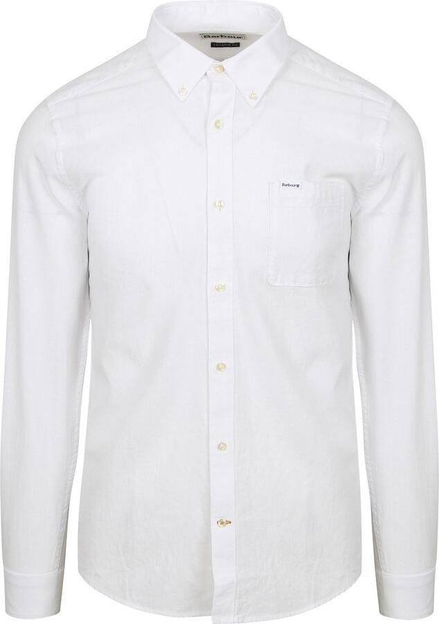 Barbour Witte Op Maat Gemaakte Overhemd met Borstzak White Heren