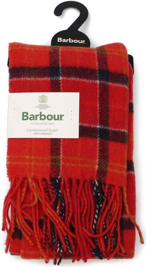 Barbour Sjaal Tartan Lamswol Rood - Foto 3