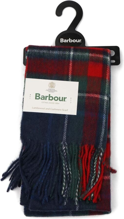 Barbour Sjaal Tartan Wool Cashmere Navy