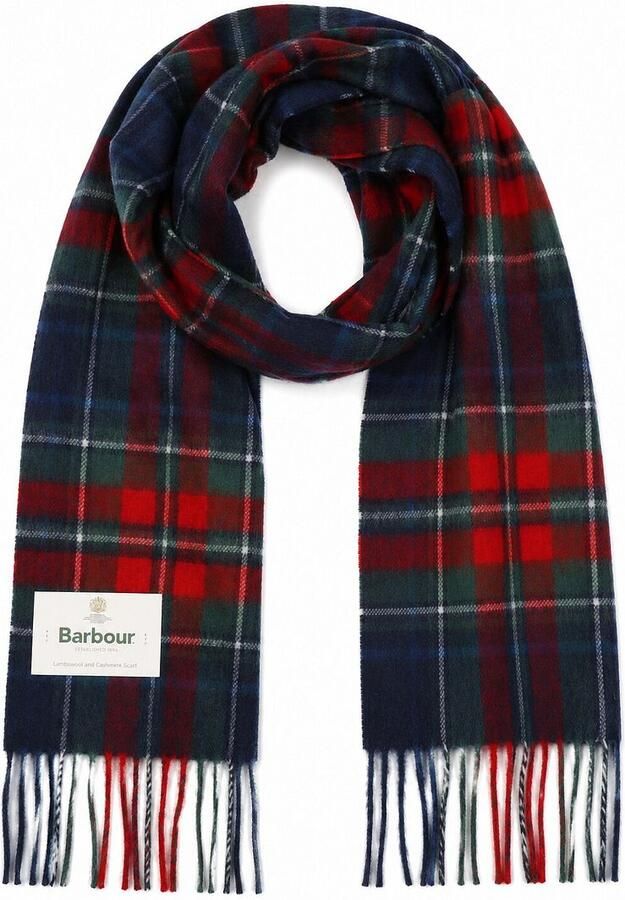 Barbour Sjaal Tartan Wool Cashmere Navy - Foto 3