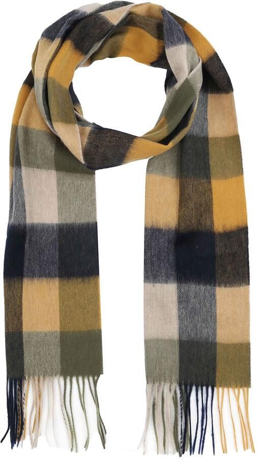 Barbour Heren Tattersall Wollen Sjaal Beige Heren