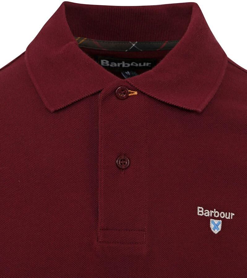 Barbour Polo Shirt Tartan Pique Polo Red Heren