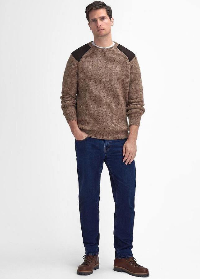 Barbour Trui Raisthorpe Lamswol Beige - Foto 4