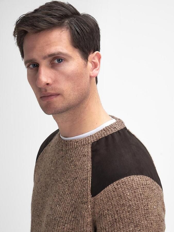 Barbour Trui Raisthorpe Lamswol Beige - Foto 2