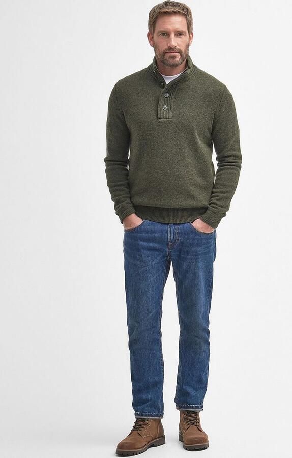 BARBOUR Heren Truien & Vesten Essential Patch Half Zip Knitted Jumper Donkergroen - Foto 9