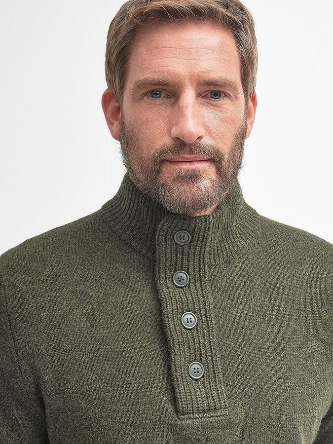 BARBOUR Heren Truien & Vesten Essential Patch Half Zip Knitted Jumper Donkergroen - Foto 5