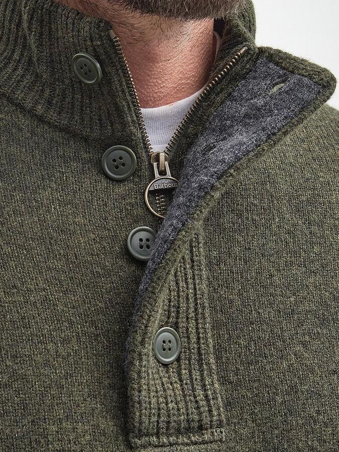 BARBOUR Heren Truien & Vesten Essential Patch Half Zip Knitted Jumper Donkergroen - Foto 6