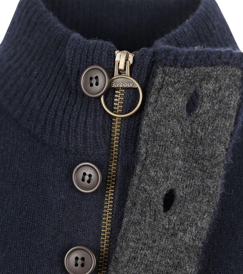 BARBOUR Heren Truien & Vesten Essential Patch Half Zip Knitted Jumper Donkerblauw - Foto 5
