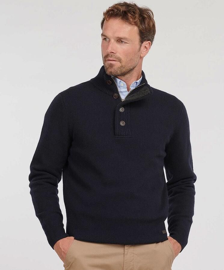 BARBOUR Heren Truien & Vesten Essential Patch Half Zip Knitted Jumper Donkerblauw - Foto 6