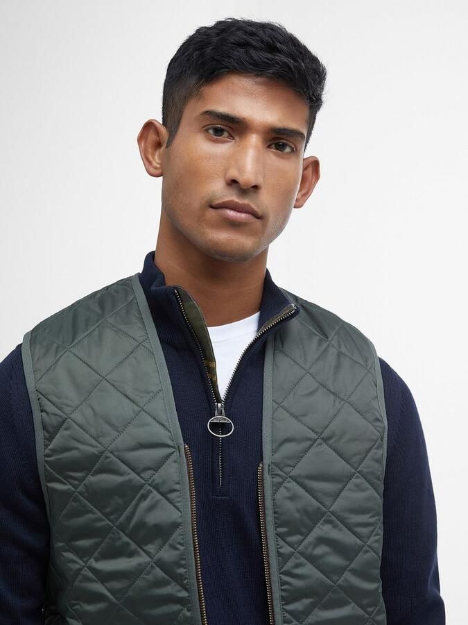 Barbour Gewatteerd Vest met Ritssluiting voor Heren Green Heren - Foto 2