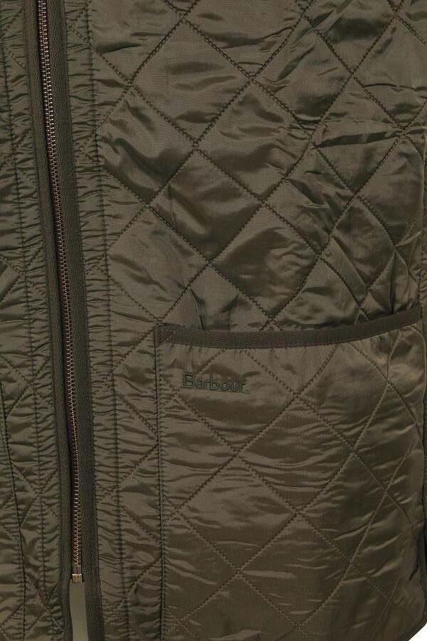 Barbour Groene gewatteerde trui met fleece voering en contrasterend logo borduursel Green Heren