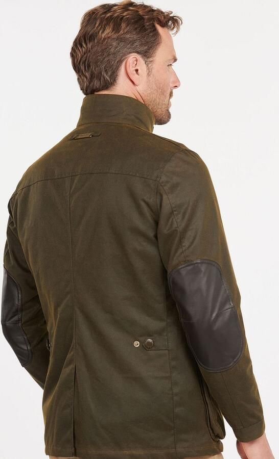 Barbour Groene Gewaxte Katoenen Ogston Jas Green Heren