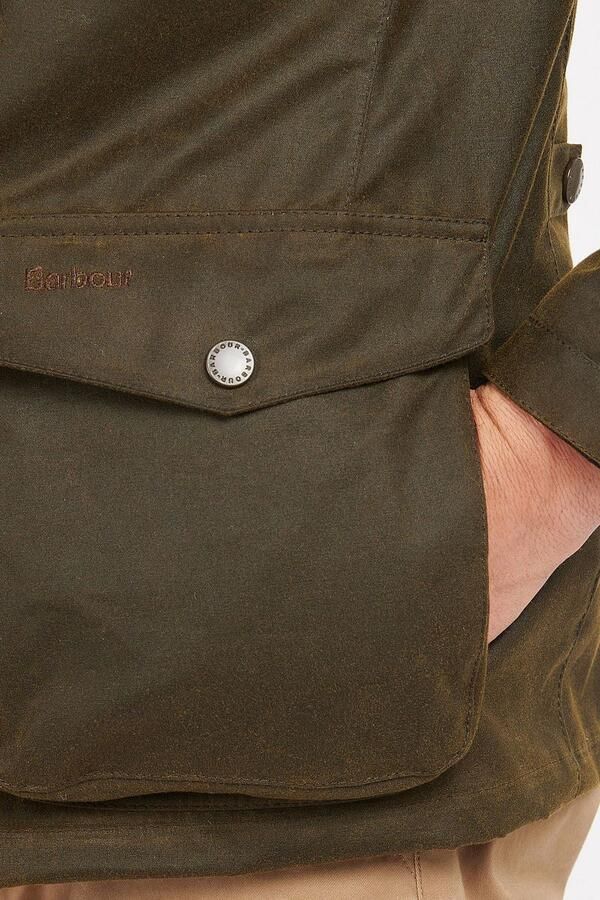 Barbour Groene Gewaxte Katoenen Ogston Jas Green Heren - Foto 4
