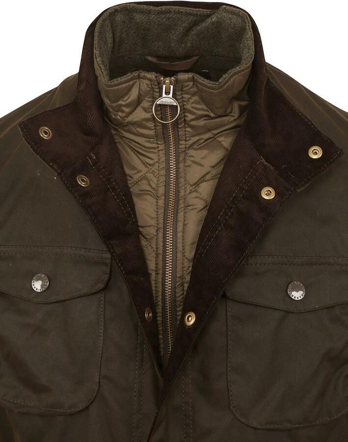 Barbour Groene Gewaxte Katoenen Ogston Jas Green Heren - Foto 2