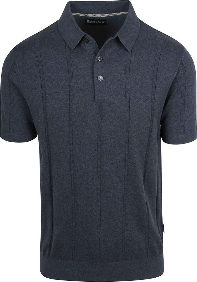 Barbour Polo Shirt Korte Mouw Wellburn Knitted Polo Navy