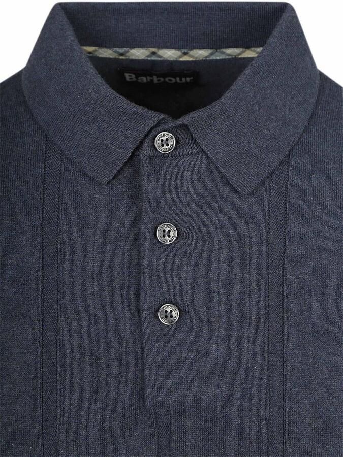 Barbour Polo Shirt Korte Mouw Wellburn Knitted Polo Navy - Foto 4