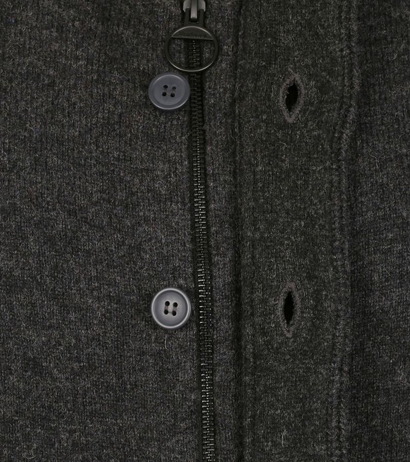 Barbour Grofgebreide wollen trui met Alcantara patches en custom borduursel Gray Heren