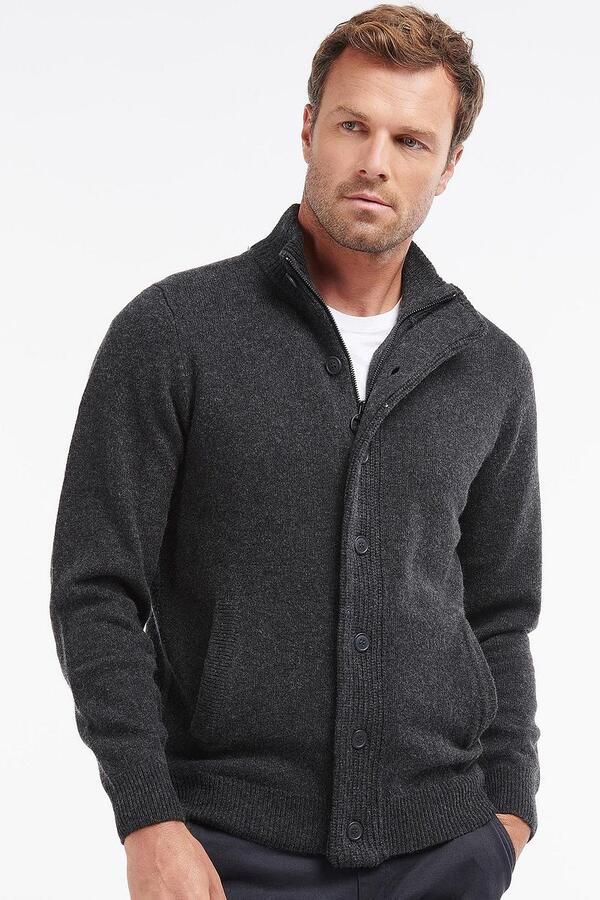 Barbour Grofgebreide wollen trui met Alcantara patches en custom borduursel Gray Heren - Foto 11