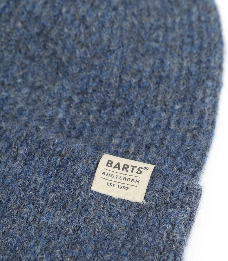 Barts Beanie met omslag en labeldetail model 'Willian'