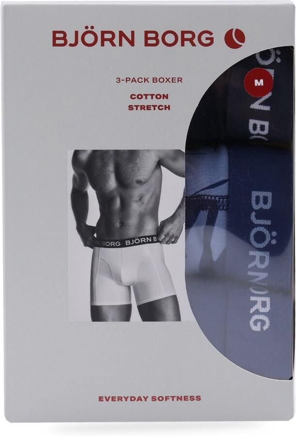 Björn Borg boxershorts blauw donkerblauw (set van 3) - Foto 3