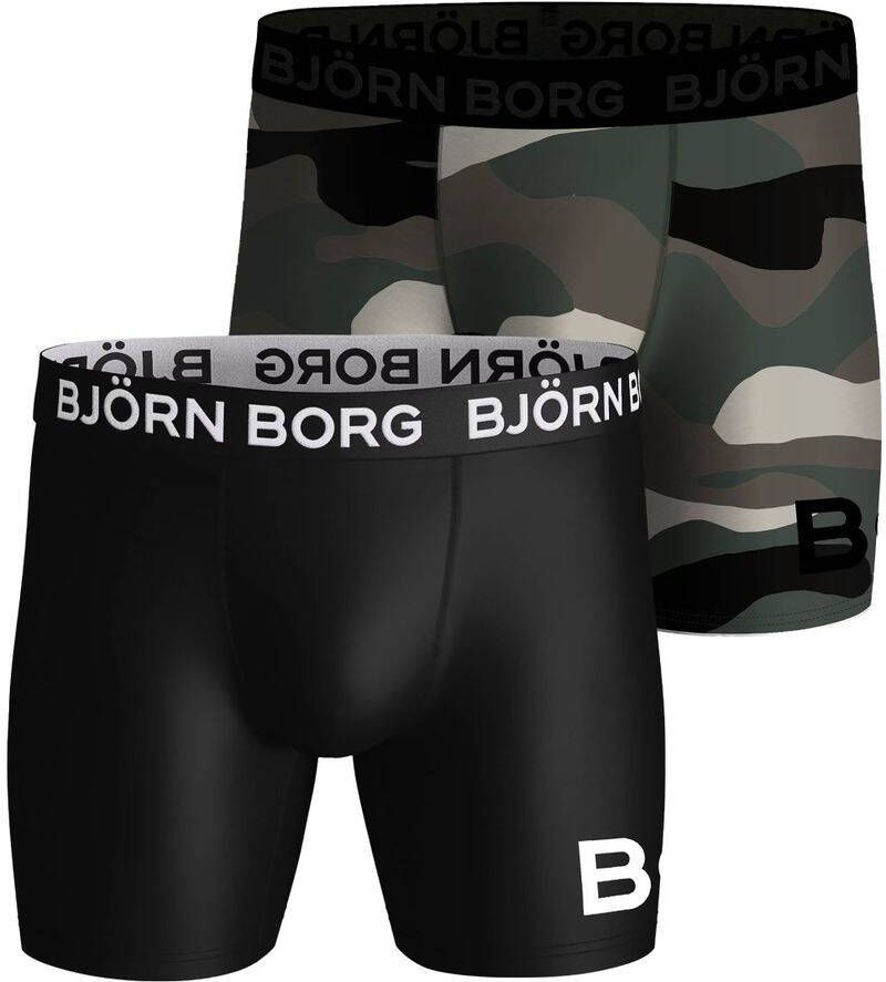 Bjorn Borg Performance Boxers 2-Pack Zwart Legergroen