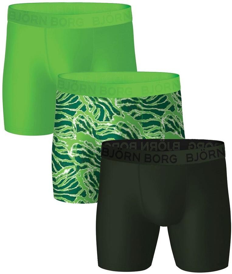 Bjorn Borg Performance Boxers 3-Pack Groen - Foto 1