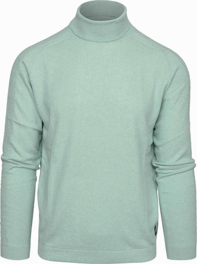 Blue Industry Groene Katoenen Slim Fit Coltrui Green Heren - Foto 3